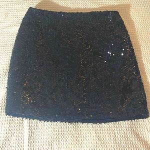 Black Sequin Mini Skirt by Kenar Size 8